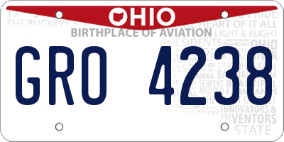 OH license plate GRO4238
