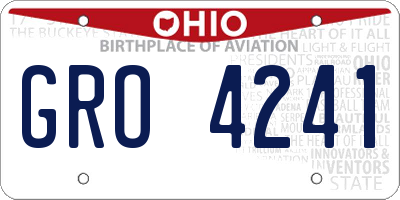 OH license plate GRO4241