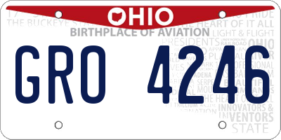 OH license plate GRO4246