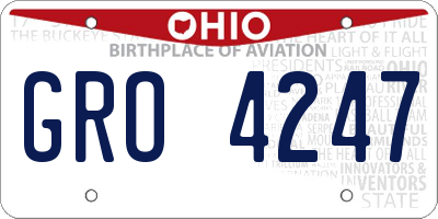 OH license plate GRO4247