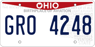 OH license plate GRO4248