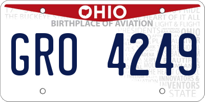 OH license plate GRO4249