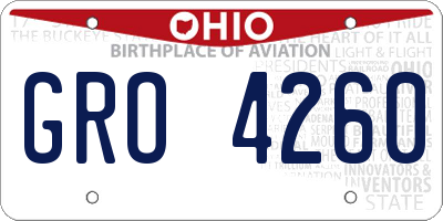 OH license plate GRO4260