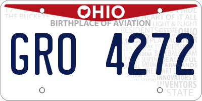 OH license plate GRO4272