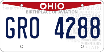 OH license plate GRO4288