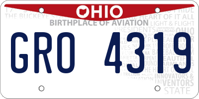 OH license plate GRO4319