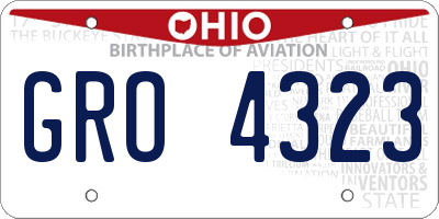 OH license plate GRO4323