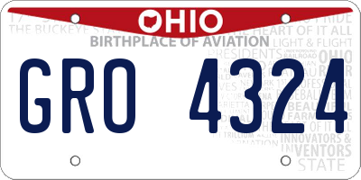 OH license plate GRO4324