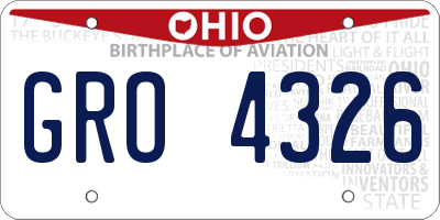 OH license plate GRO4326