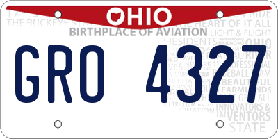 OH license plate GRO4327