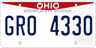 OH license plate GRO4330