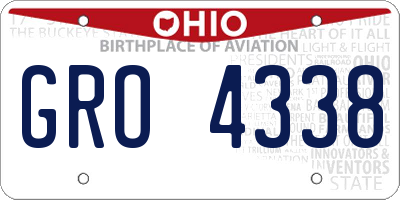 OH license plate GRO4338