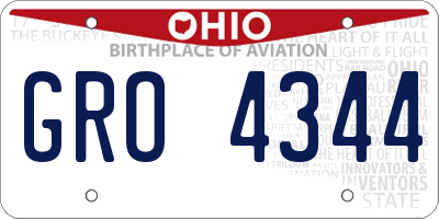 OH license plate GRO4344