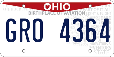 OH license plate GRO4364