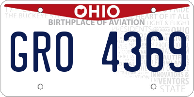 OH license plate GRO4369
