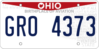 OH license plate GRO4373