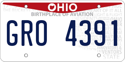 OH license plate GRO4391