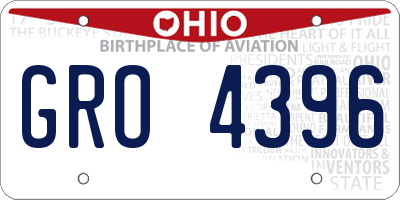 OH license plate GRO4396