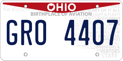 OH license plate GRO4407