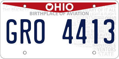 OH license plate GRO4413