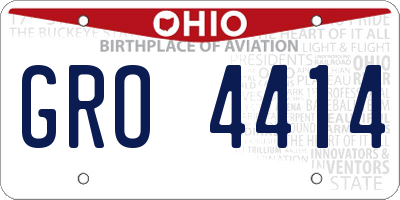 OH license plate GRO4414