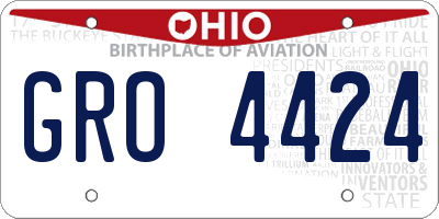 OH license plate GRO4424