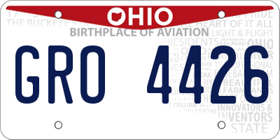 OH license plate GRO4426