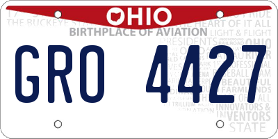 OH license plate GRO4427