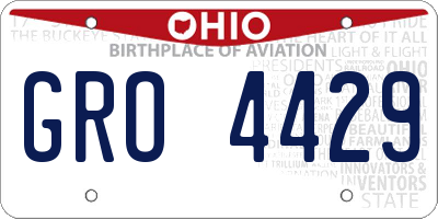 OH license plate GRO4429