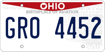 OH license plate GRO4452
