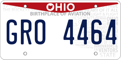 OH license plate GRO4464