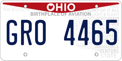 OH license plate GRO4465