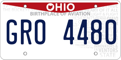 OH license plate GRO4480