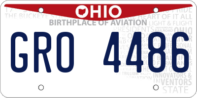 OH license plate GRO4486