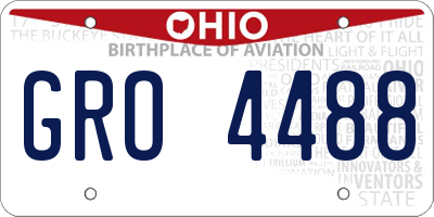 OH license plate GRO4488