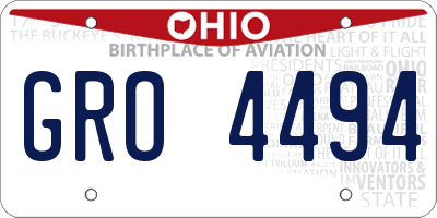 OH license plate GRO4494