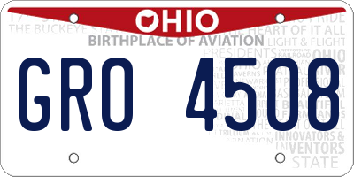 OH license plate GRO4508