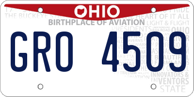 OH license plate GRO4509