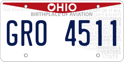 OH license plate GRO4511