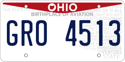 OH license plate GRO4513