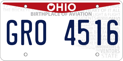 OH license plate GRO4516