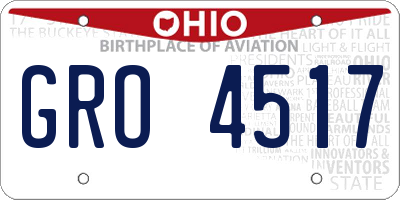 OH license plate GRO4517