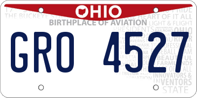 OH license plate GRO4527