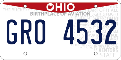 OH license plate GRO4532