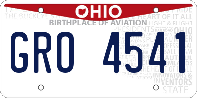 OH license plate GRO4541