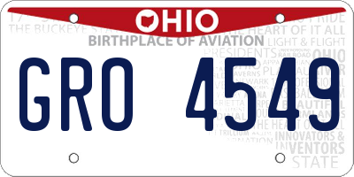 OH license plate GRO4549