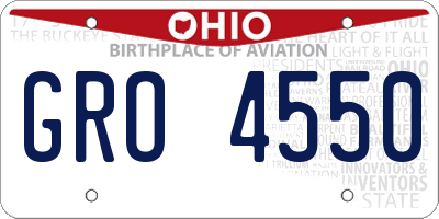 OH license plate GRO4550