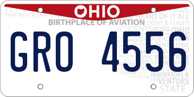 OH license plate GRO4556