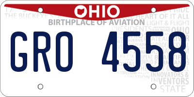 OH license plate GRO4558