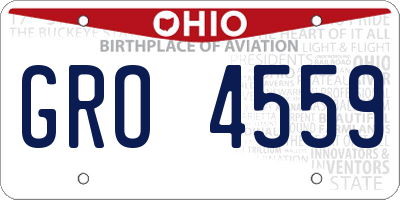OH license plate GRO4559